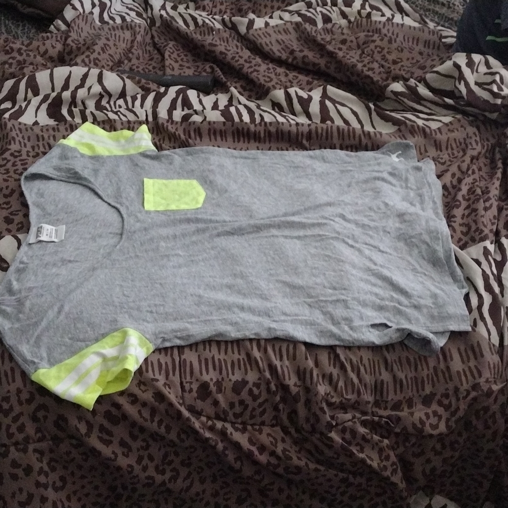 PINK GRAY/ NEON GREEN BRIGHT ON SLEEVES& FRONT POCKET